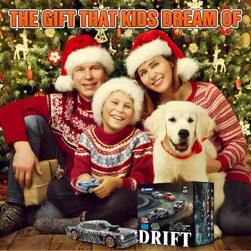 Image of RC Drift Car,1 /43 Mini with Gyroscope,2.4GHz Full Proportional Remote Control Car,4WD High Speed Race Car with Lights,Racing Tires,RC Model Cars Gift for Adults,Kids,Boys,Girls,Black