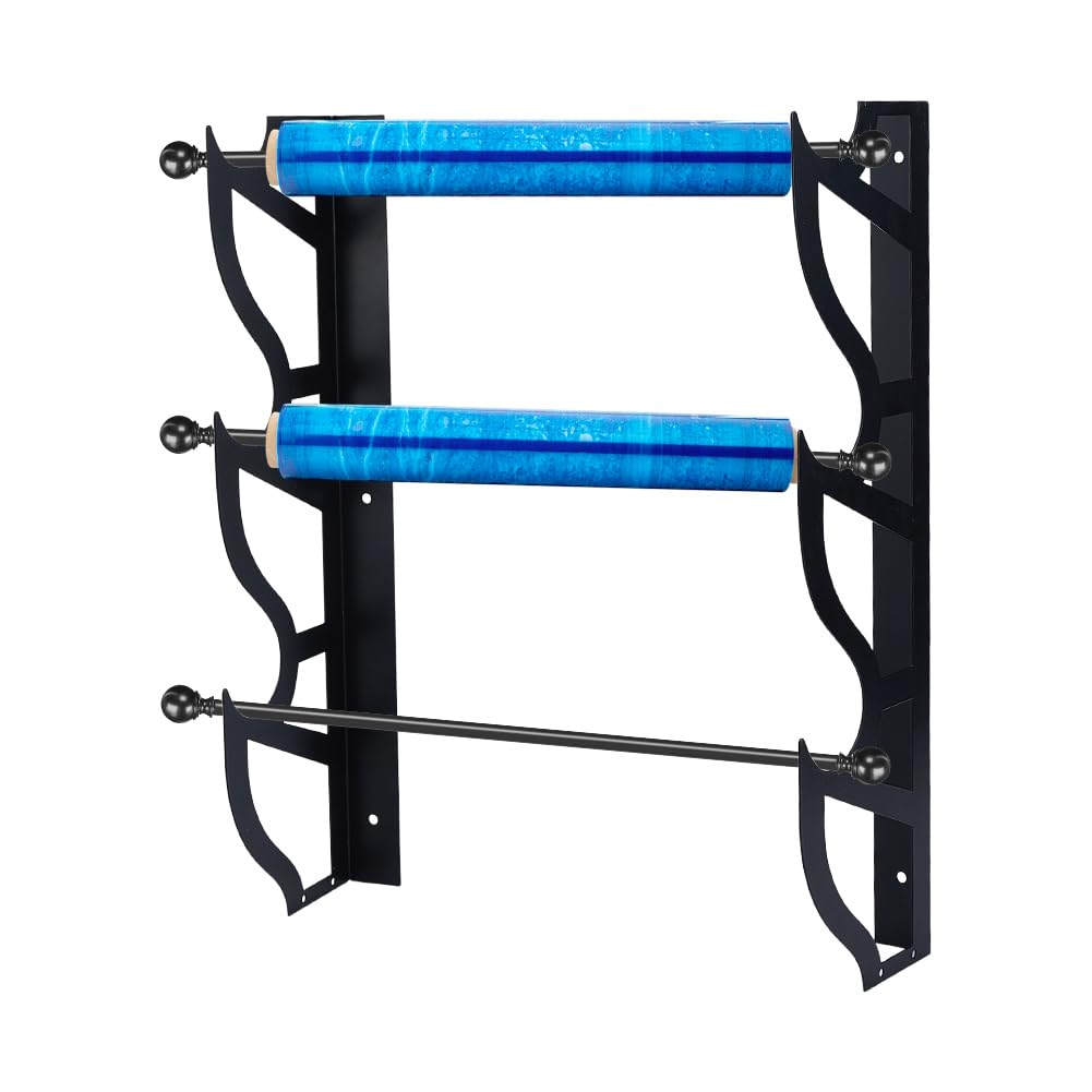 Soporte de almacenamiento de vinilo para evitar arrugas en rollos, estante metálico de pared de 6 niveles