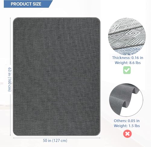 Image of Chair Mat for Hardwood Floor, 50 inchx63 inch Desk Computer Chair Mat for Hard Wood & Tile Floor, Large Anti-Slip Hard Floor Protector Rolling Chairs, Desk Rug for Office Home
