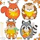 Herenear 4 Stück Laternen Bastelset für Kinder, Sankt Martin Laterne Basteln, DIY Herbst Dekoration Bastelset, Tierische Papierlaternen mit Laternenstäben, Geschenk Jungen Mädchen Sankt Martin