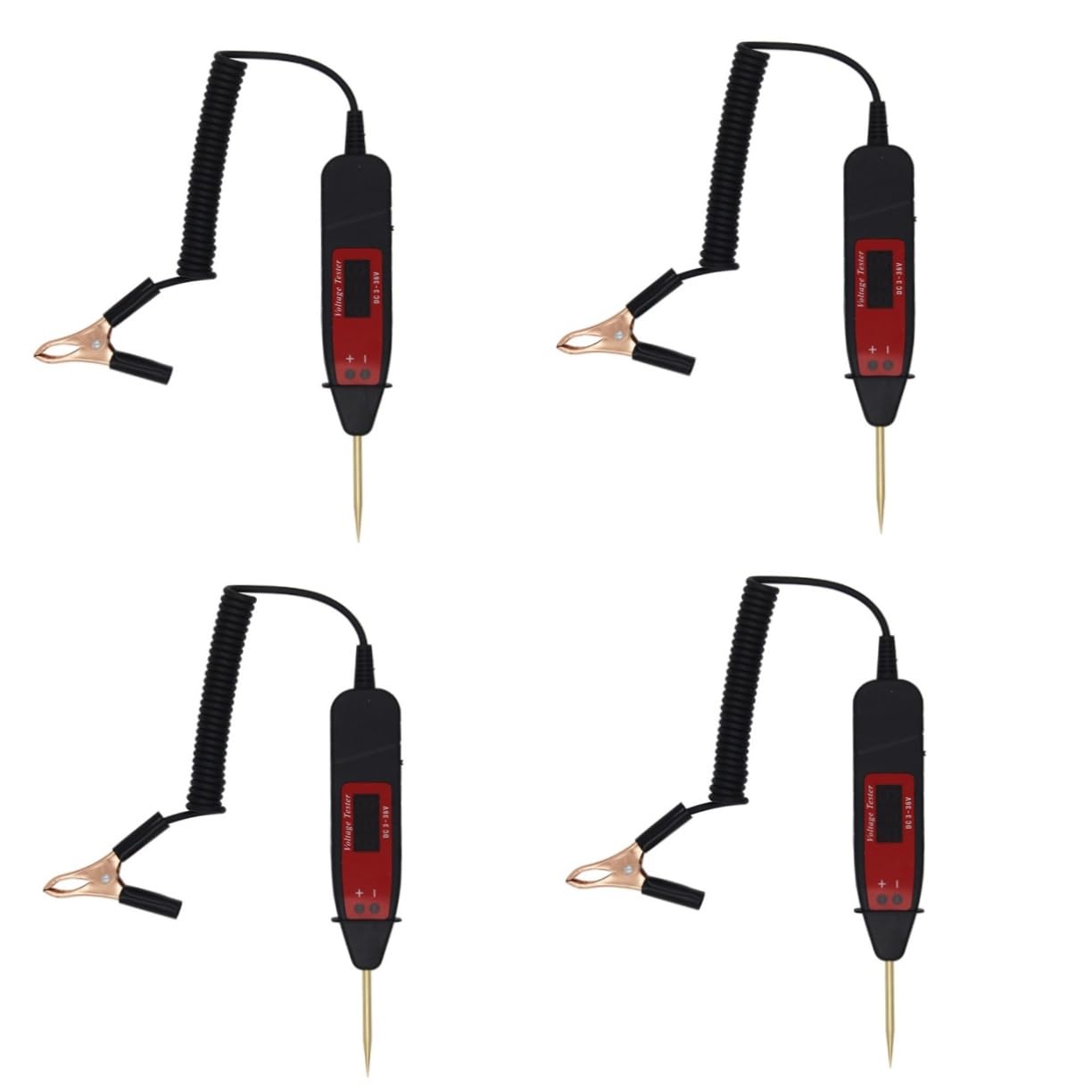 Gatuida 4piezas Probador De Voltaje Automotriz Luz Led Herramienta Eléctrica Para Comprobación De Continuidad y Cortocircuitos Medidor De Precisión Cable Extensible y Punta Para
