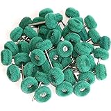 FPPO 50PCS Abrasive Buffing Polishing Wheel Set For Rotary Tool,Removal of Rust Deburring on metal surface with 3mm Shank,Mini scouring pad Brush Polishing kit(grit 180 green 50pcs)