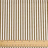 PH PandaHall Gestreifter Baumwollstoff Braune Weiß Streifenstoff 1.6m Breit Gestreifter Bedruckter Bastelstoff Streifen Nähstoff für Kostüm Vorhang DIY Quilten Kissen Haus Dekoration Accessoires, 1m