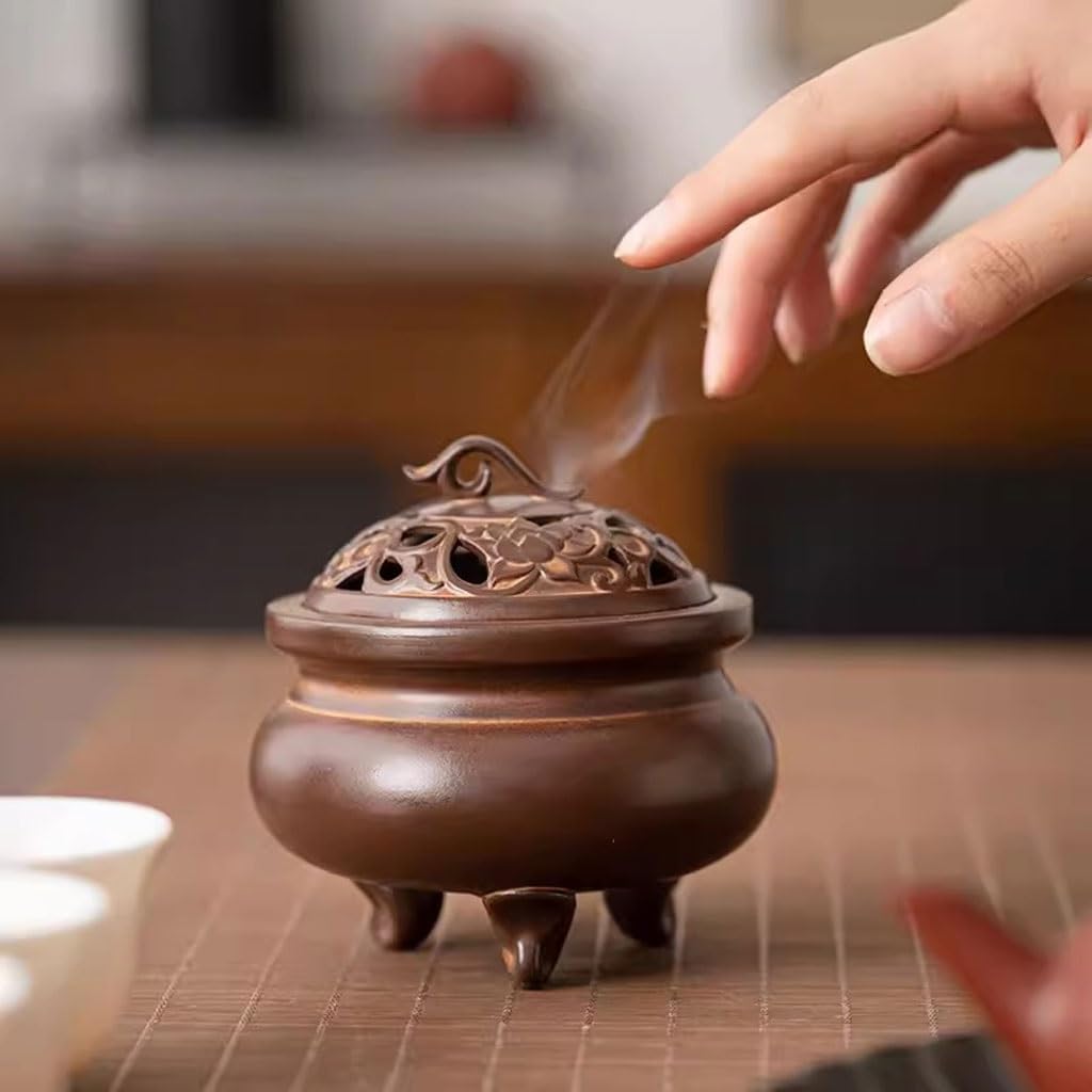 Incense Burner,Incense Stick Holder,Ceramic Retro Three-Legged Incense Burner Household Agarwood Indoor Offering Incense Box Sandalwood Burner Incense Holder Incense Burner