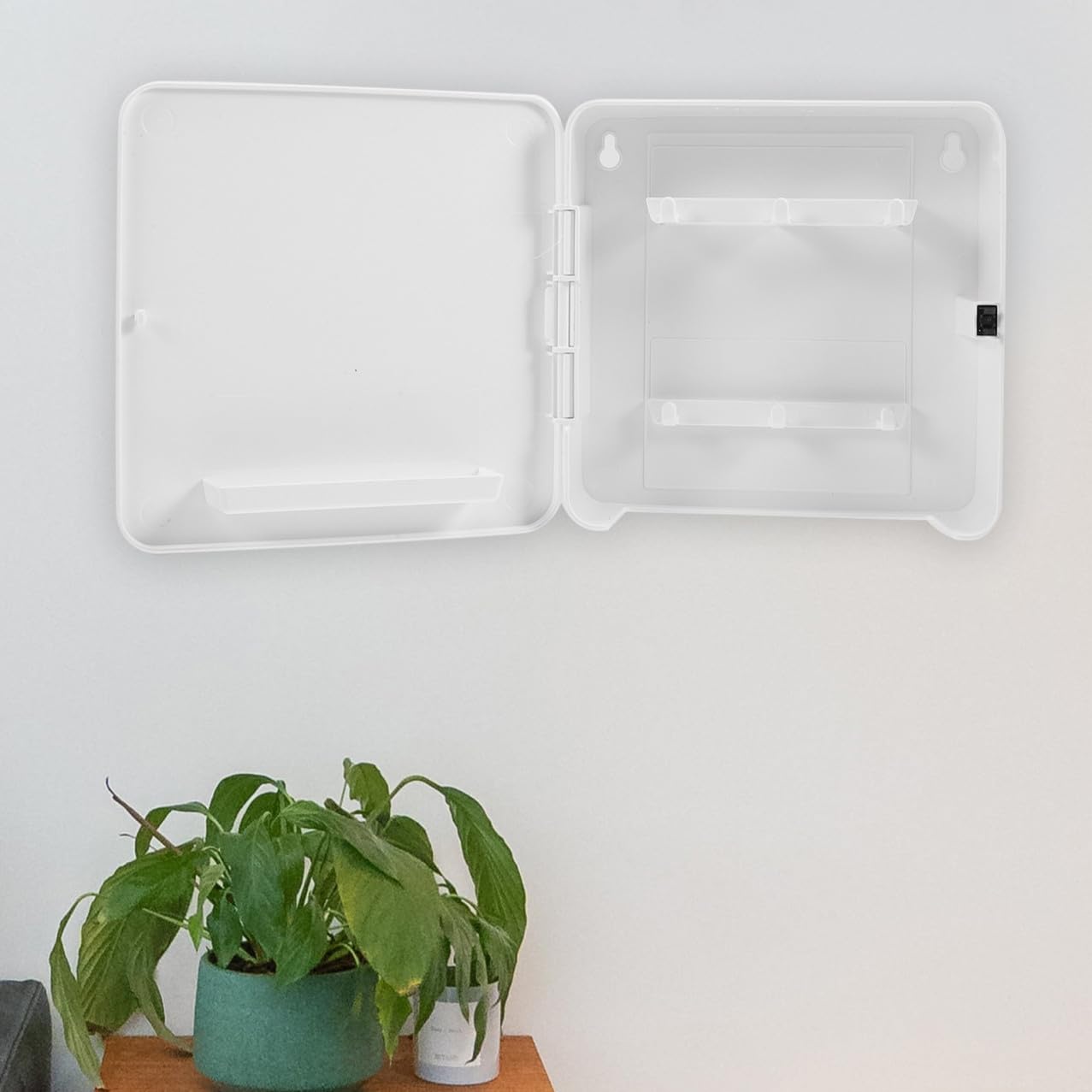Zerodeko Porte-clés Magnétique Mural Blanc en Plastique, sans Perçage