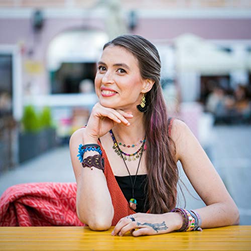Boho Dangling Earrings For Women And Teen Girls - Handmade Cute Jewelry For A Trendy Or Hippie Look, Mexican Fun Earrings For Green, Blue, Black Or Red Outfits, Gold Earrings, Gift #TOP2