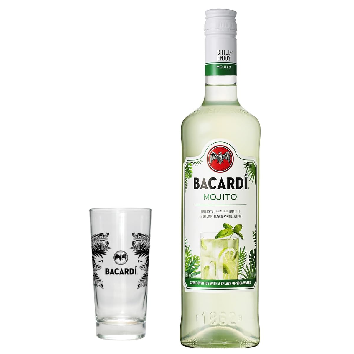 Amazon.co.jp: 【グラス付】バカルディ モヒート 700ml [モヒート風味