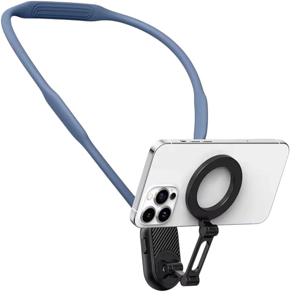Siilicoine Neck Halter Mobile Phone Holder Magnitic Anti-Shake Neck Support Metal for for lPhonie//Sangsiung