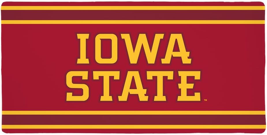 Iowa State University Cyclones Mascot Large Gaming Mouse Pad Desk Mat with Stitched Edges, Non-Slip Base for Gamer, Home and Office, 31.5 x 15.7