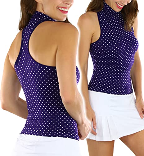 ToBeInStyle Women's Sleeveless Mock-Neck Turtleneck Stretch Top