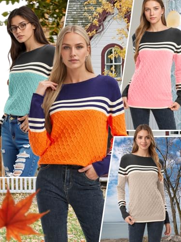 Womens Sweaters Fall 2025 Fashion Boho Trendy Lightweight Pullover Crew Long Sleeve Cute Tops for Women Winter Outfits Mint Green4