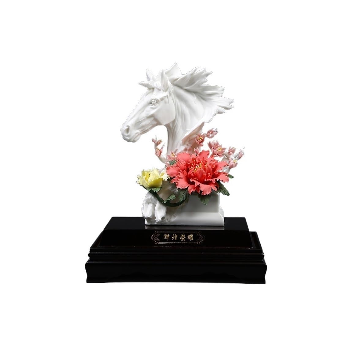 Zeny896v Red Sculptures 27 * 21 * 36Cm Ceramic Horse Ornaments Living Room Office Wine Cabinet Decoration Handicrafts Decor(Red)