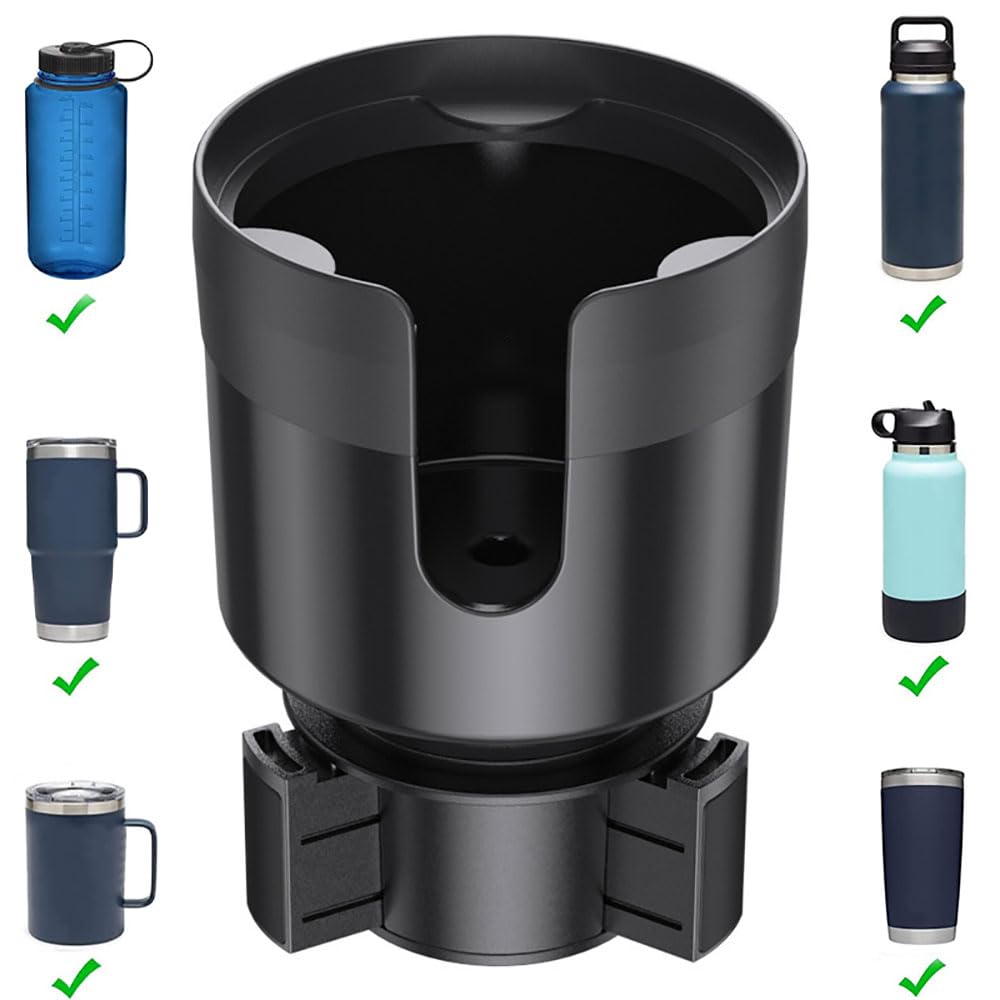 Funito Expander Car Cup Holder Expander Organizer with Adjustable Base, Compatible with Hydro Flasks 32/40 Ounce, Compatible with Yeti Ramblers 20/26/30 Ounce, Other Bottles in 8-10cm