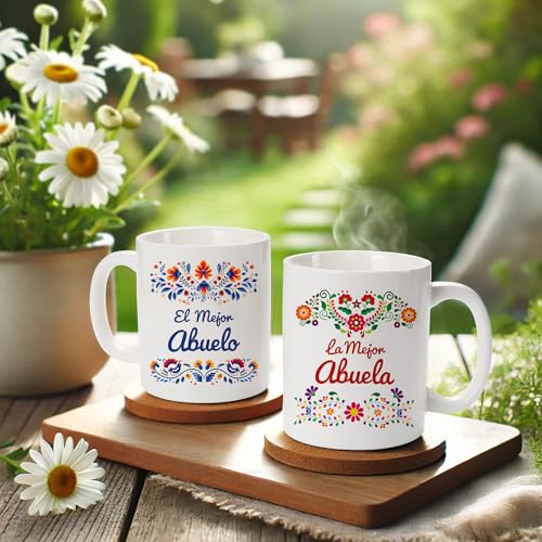 Breezy Valley Grandparents Gifts for Grandma Grandpa from Grandkids - Gifts for Grandparents Abuela Abuelo Birthday, Regalos Para Abuela Abuelo Gift In Spanish, Grandma Grandpa Coffee Mugs - Image 4