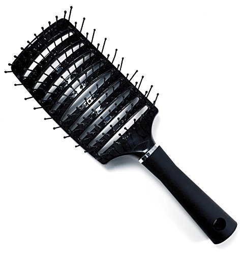 Large Curved Vent Brush by Better Beauty Products, Anti-static, Volume Enhancing Vented Hairbrush for Blow Drying and Detangling, for Women and Men, Professional Salon Brush, Black
