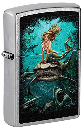 Encendedor Zippo Mermaid and Sharks Street Chrome miniatura 1