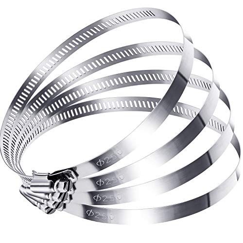 Image of Boao 4 Pieces Adjustable 304 Stainless Steel Duct Hose Clamp, 10 Inch