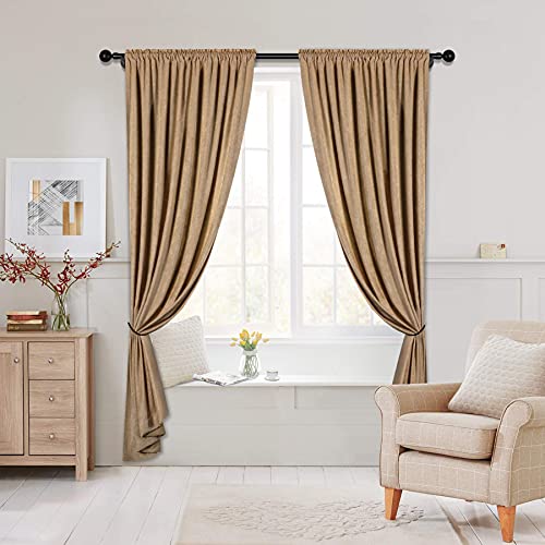 Elkca Double-Sided Chenille Curtains For Living Room Coffee Window Treatment For Bedroom Curtain,52Inchx84Inch, Rod Pocket, 2 Panles #TOP1