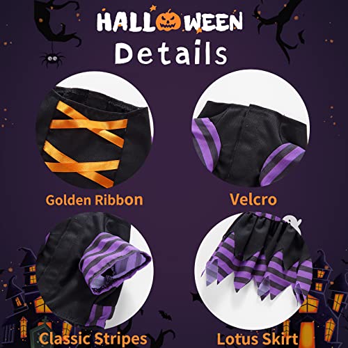 Dog Halloween Costumes Girl Funny Puppy Dresses For Small Dogs Holiday Pet Clothes Outfits Apparel For Cats Witch Dog Dress With Hat Cute Doggy Skirt For Chihuahua Yorkie Teacup (Medium, Purple) #TOP2