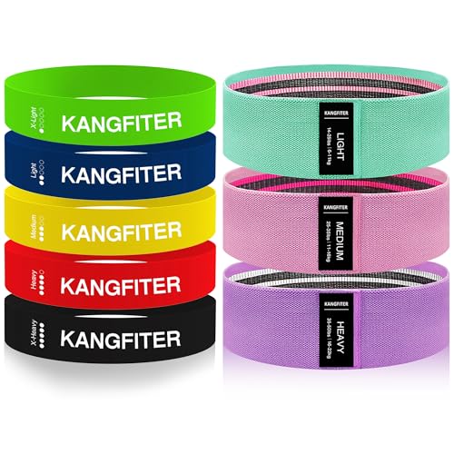 Image of KANGFITER (3.Colorful Set) | Loop Exercise Bands for Booty Leg Butt Glute Hip, Elastic Stretch Workout Bands for Women Men Home Gym Fitness Yoga Pilates