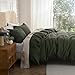 Bedsure Cotton Duvet Cover Queen - 100% Cotton Waffle Weave Olive Green Duvet Cover Queen Size, GentleSoft™ and Breathable Bedding Set for All Season, 3 Pieces, 90