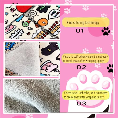 Image of Cat Wrap for Cutting Nails, Cat Restraint Wrap for Nail Clipping and Grooming，Self-Adherent, Anti-Bite, Anti-Scratch，Cat Swaddle Wrap for Calming & Holding Cat (L (within11.1lbs))
