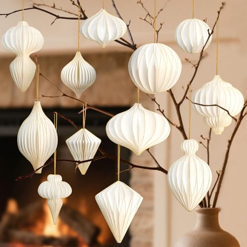 Papier-Wabenornamente für Baum, 3D-Glitzerkante,...