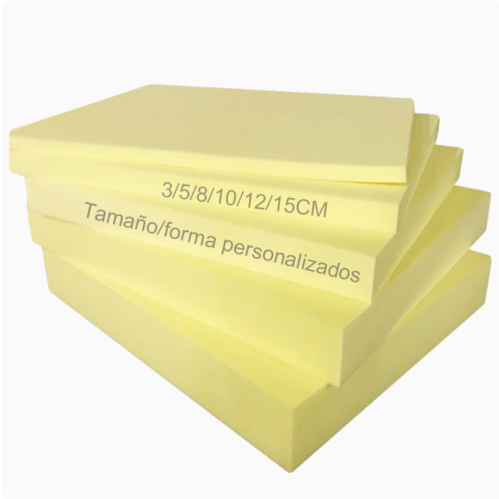 Plancha de Espuma Poliuretano,Densidad 35kg/m³,Tamaño Personalizado,Pieza de Espuma de Alta Densidad y Firmeza para Tapizar,Sofás,Colchón,Sillas,Cojín,Colchones (Espesor 15cm-60x60cm)