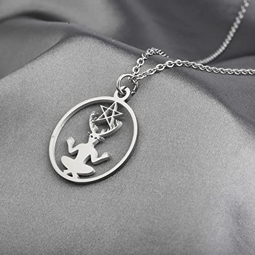 Lywjyb Birdgot Cernunnos Necklace Celtic Mythology Gifts Pentacle Pentagram Pendant Horned God Necklace4