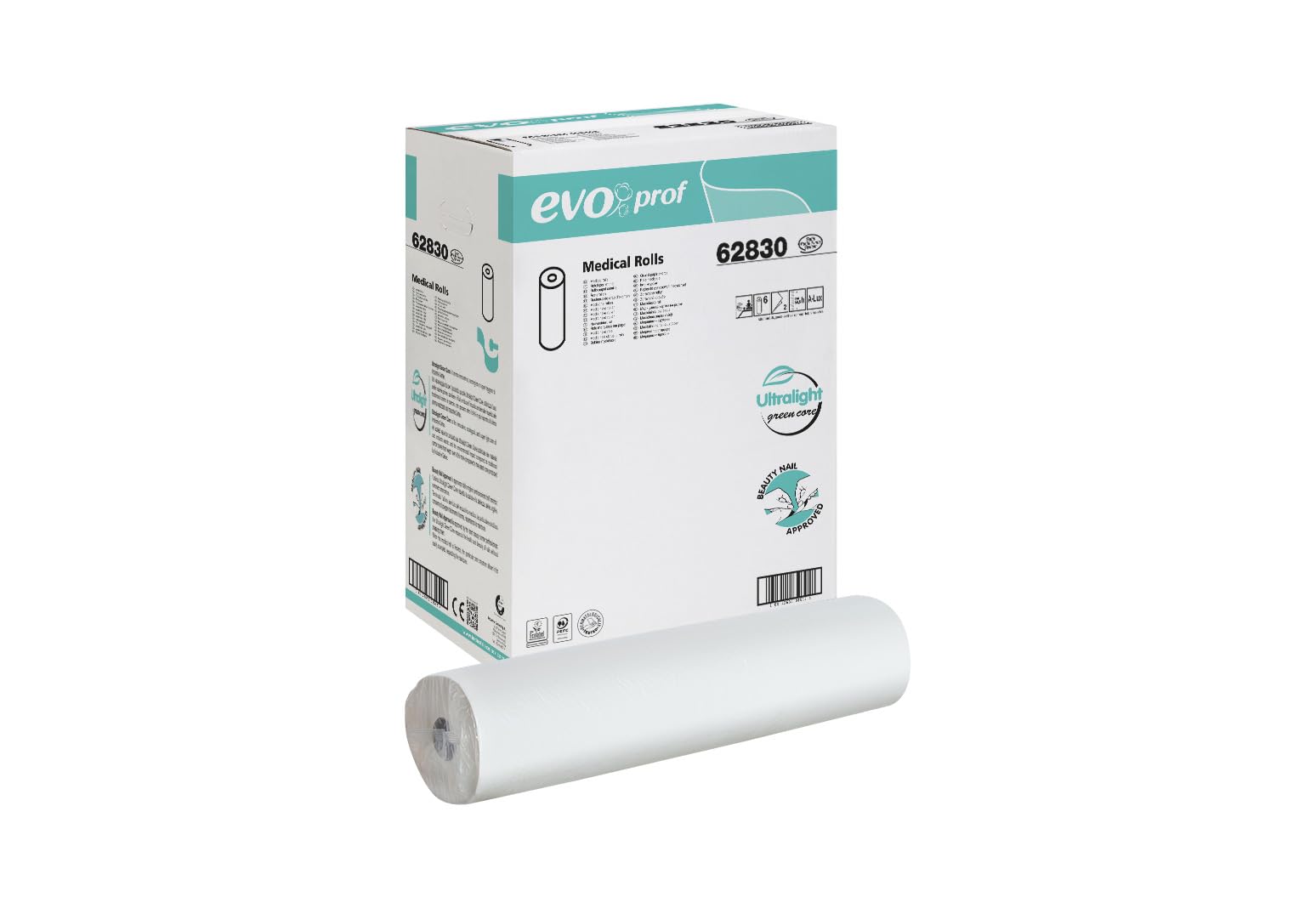Celtex Collection Medical Rolls Pure Cellulose 2 Ply (60 cm x 80 m – Pack of 6 Rolls)