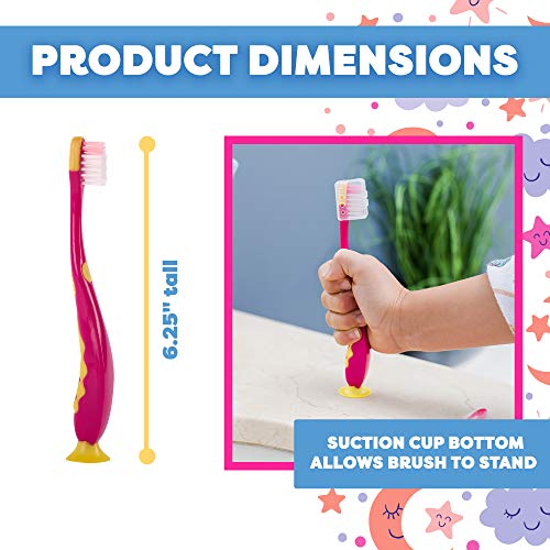 image for Lingito Kids Toothbrush Suction Cup with Covers, Toddler Toothbrush So