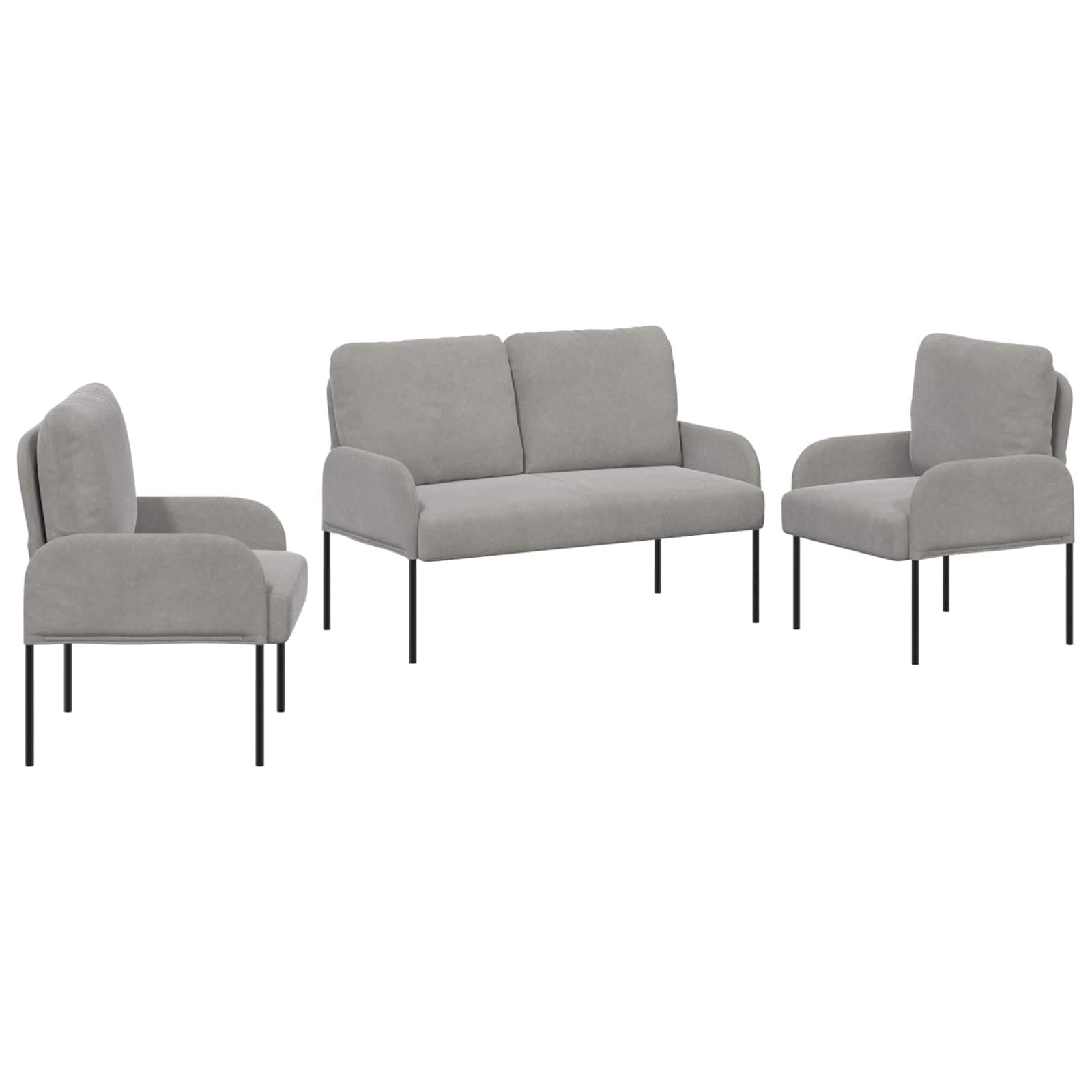 Juego de sofá de tres plazas con acabados premium y patas de metal minimalistas