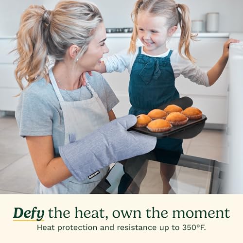 Image of Cuisinart Chambray Kitchen Oven Mitts, Heat-Resistant, 2-Pack, 7 inchx13 inch