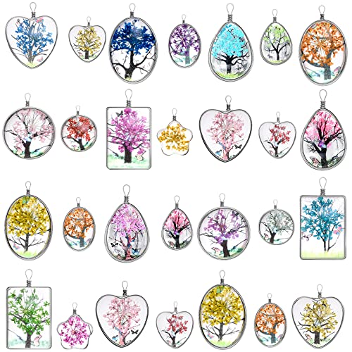 Mesarch 20Pieces Mix Colors Dried Flower Tree Pendants Plant Flower Charms Lacework Transparent Resin Beads Charms For Diy Necklace Earrings Anklet Jewelry Making #TOP7