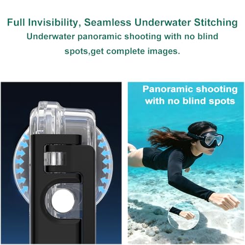 KETOPKIN Invisible Waterproof Case for DJI Osmo 360 Camera,45M/148FT Underwater Diving Housing Protection Shell with Bracket for DJI Osmo 360 Accessories