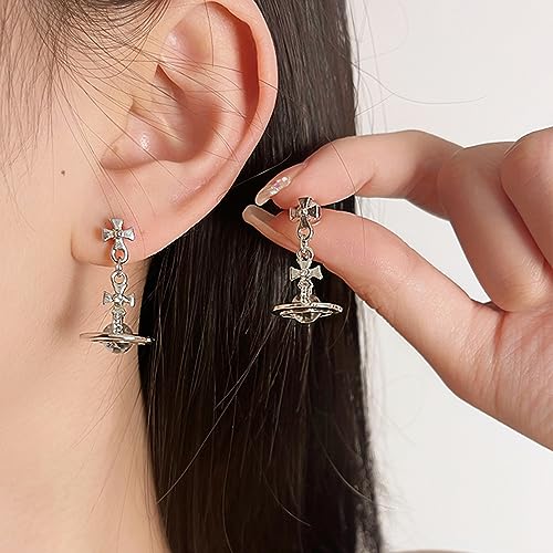 Silver Saturn Earrings for Women Saturn Planet Earrings Punk Space Earrings Saturn Jewelry Gifts for Women4