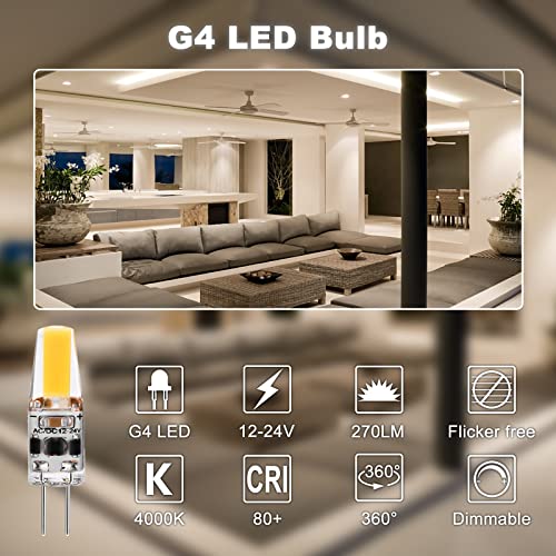 Lampadine G4 LED, AC/DC 12-24V 3W Dimmerabili G4