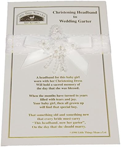 Little Things Mean A Lot Christening Headband to Wedding Garter, White/One Size
