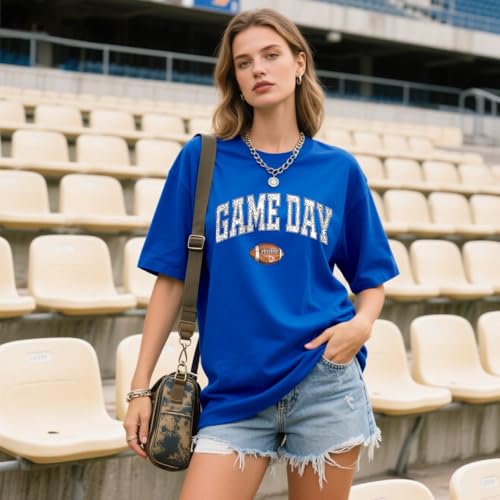Image of Game Day Shirt Women Football Mom T-Shirt Bow Tshirt