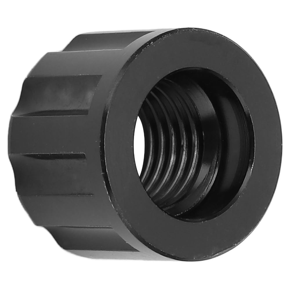 M12 x 1.5mm Thru Axle Nut Aluminum Alloy Hub Replacement Nut for Mountain Bikes (Black, 12mm Inner Diameter)
