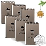 COIDEA Paquete de 6 cuadernos impermeables, bloc de notas de 3 x 5 bolsillos, bloc de notas resistente a la intemperie en espiral superior, cuaderno de bolsillo de policía para todo tipo de clima