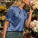 Women Dressy Tops Short Sleeve Elegant Business Blouses Mock Neck Work Shirts Fashion Casual Summer Outfits 2026 Blue