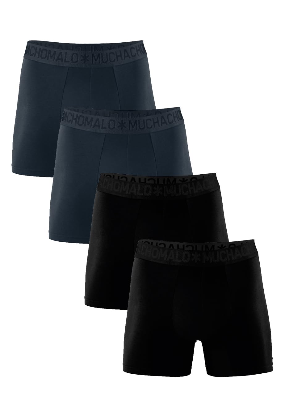 Muchachomalo Hombre Bóxer 4-Pack, Liso, Bambú, Cinturilla Elástica