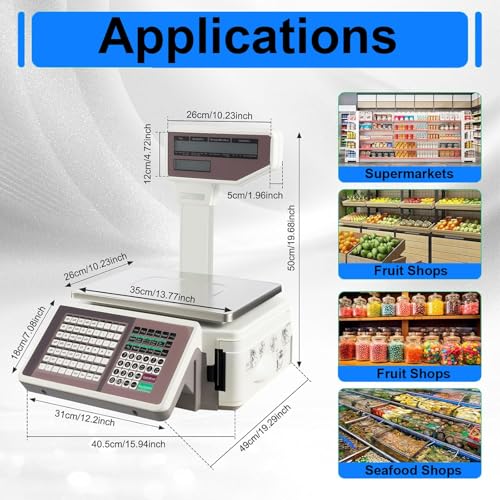 Báscula Comercial 30kg con Impresora y Conexión Ethernet miniatura 7
