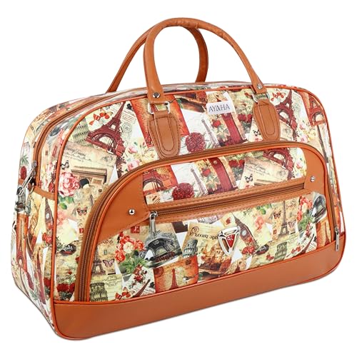 Image of Ayaha Printed Duffel Bag for Travel Men and Women's, Large Weekender Bag for Travelling Stylish Travel Hand Bag Travel Bag for Luggage