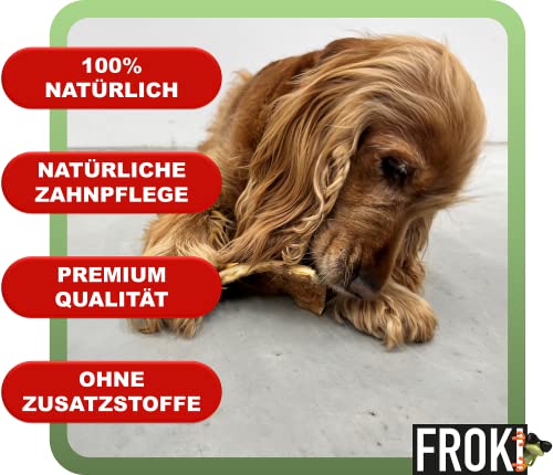 FROKI Premium Rinderkopfhaut für große & kleine Hunde 500g| 100% Rind | 100% Natürlich | Futter-Snack | Hunde-Leckerlis | Kausnack | Zahnpflege | ohne Zusatzstoffe
