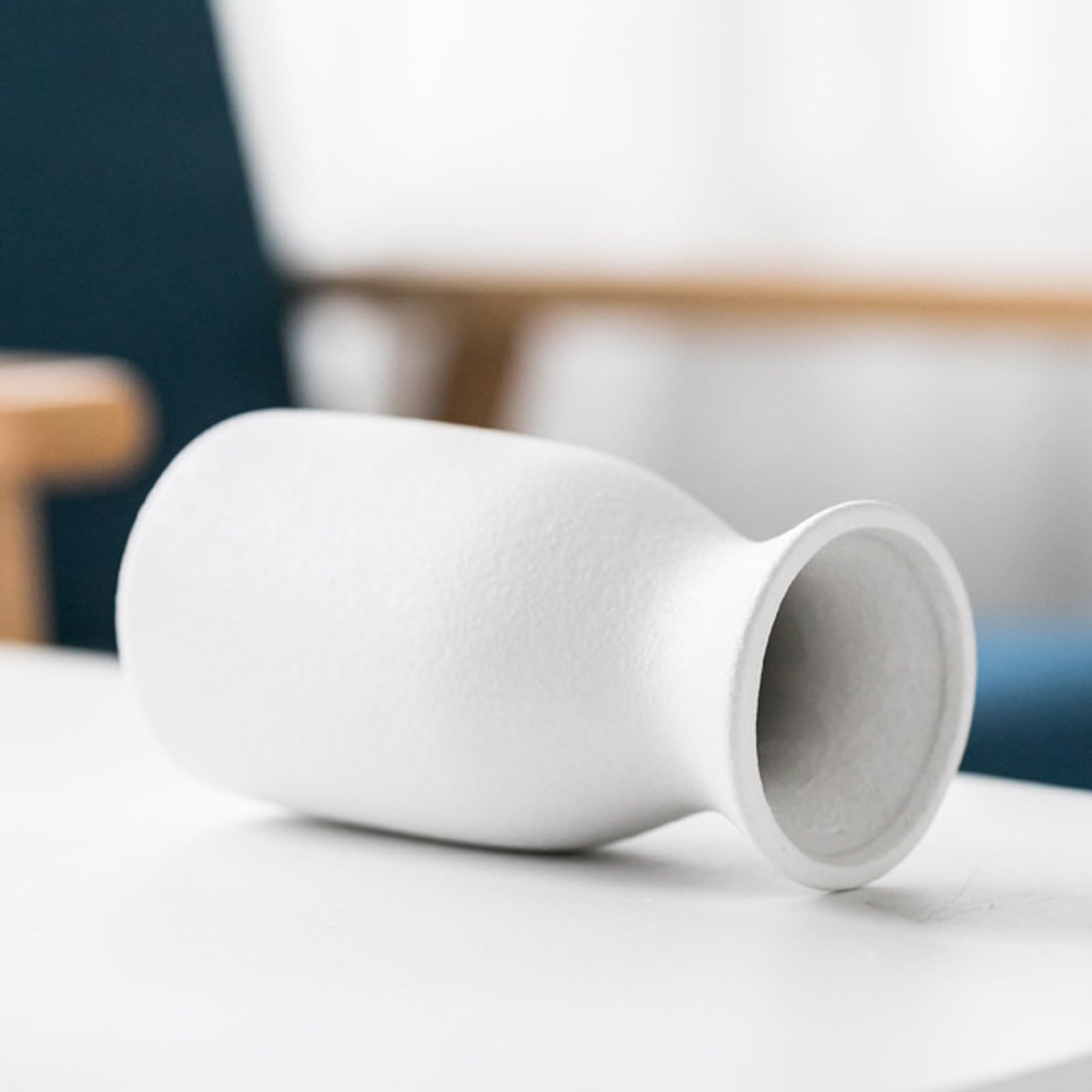 Ceramiczny wazon Dekoracyjny domowy wazon Nowoczesny mały wazon Dekoracyjny wazon buszel, elegancka dekoracja stołu Prezent na Dzień Matki dla mamy,White