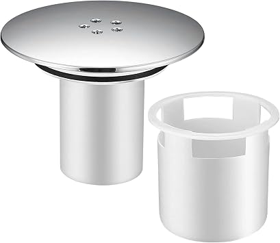 Chrome Shower Drain Cover & Trap, 90mm/115mm, Fast Flow, Clog-Free