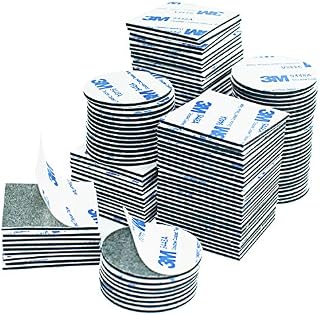 Double Sided Sticky Pads, 130 Pcs Black Squares and Round Extra Strong Adhesive Mounting Pads Stickers Foam Tape, Stick on Self Adhesive for Walls and Floor, Door, Plastics, Glasses, Metals