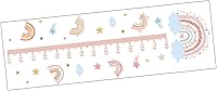 Vista 5 de Cartoon Rainbow Themed Growth Chart Wall Sticker for Kids Adhesive Child Height Measurement Ruler Wall Decal Set Kids Growth Chart